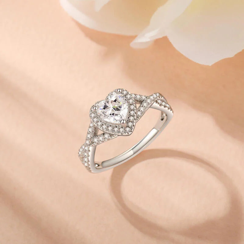 Classic Heart Twist Custom Promise Ring Sterling Silver