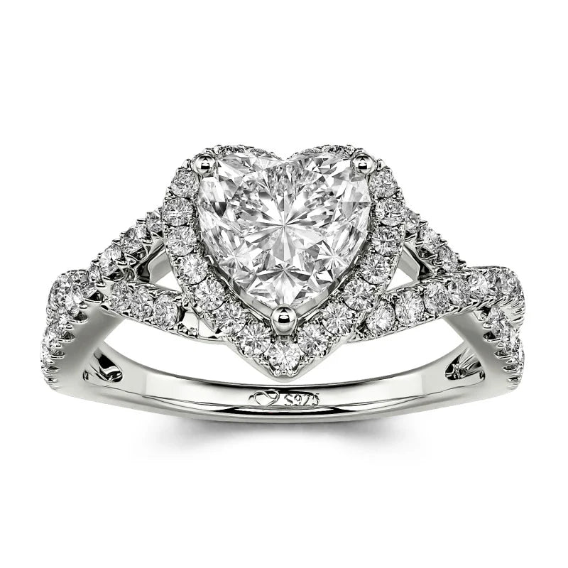 Classic Heart Twist Custom Promise Ring Sterling Silver