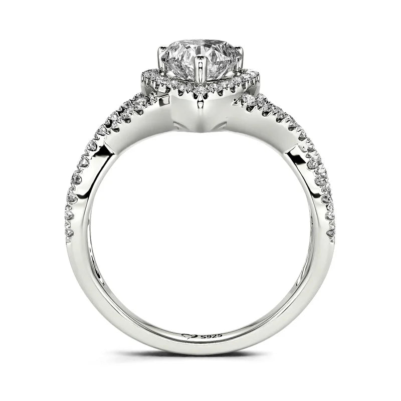 Classic Heart Twist Custom Promise Ring Sterling Silver