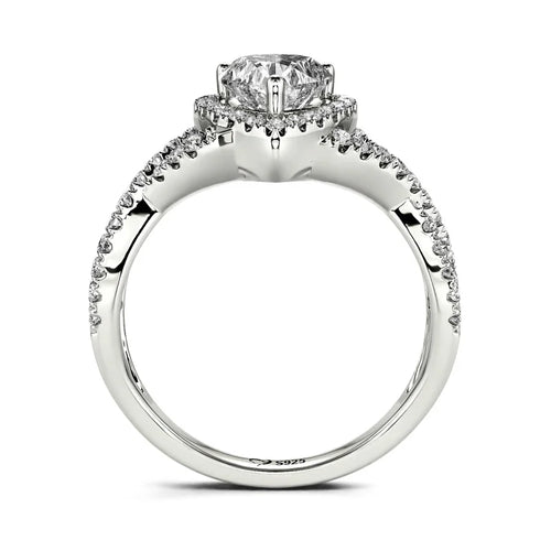 Classic Heart Twist Custom Promise Ring Sterling Silver